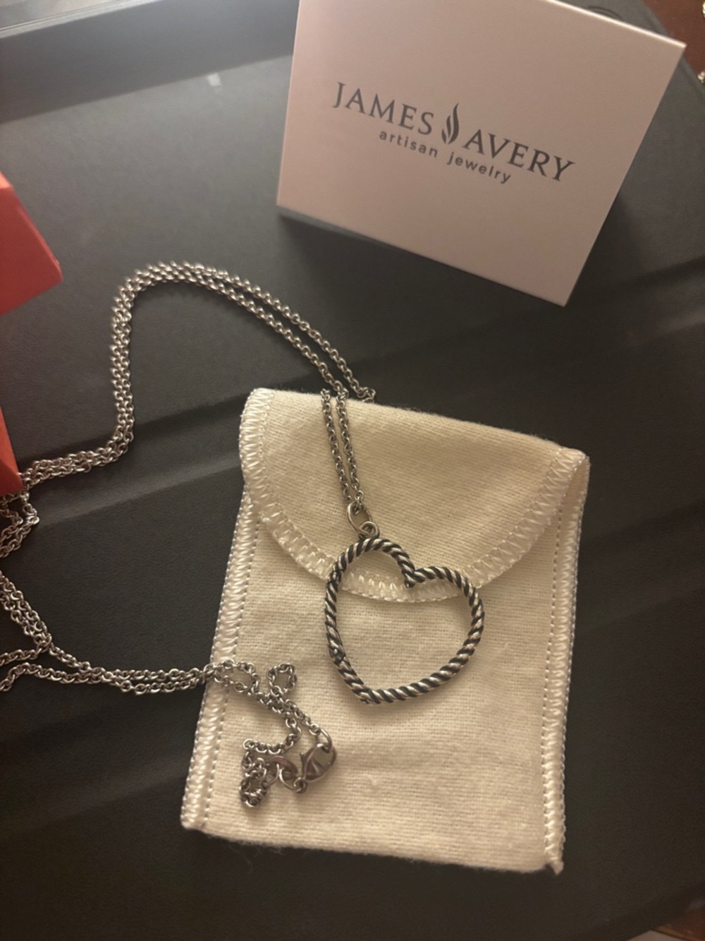 BRAND NEW James Avery Changeable Charm Heart Necklace (Silver 925)
